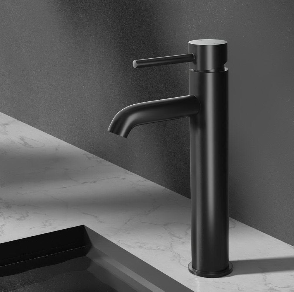 Cefito Furniture > Bathroom > Tap & Sink Accessories Cefito Bathroom Basin Mixer Tap Round Tall Faucet Vanity Laundry Black
