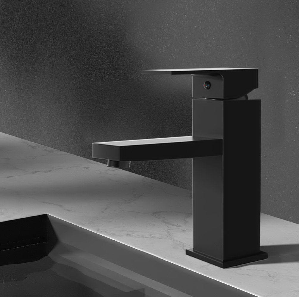 Cefito Furniture > Bathroom > Tap & Sink Accessories Cefito Bathroom Basin Mixer Tap Square Faucet Vanity Laundry Black