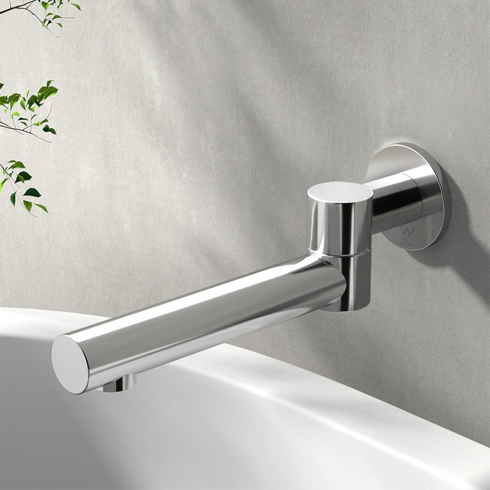 Cefito Furniture > Bathroom > Tap & Sink Accessories Cefito Bathroom Mixer Spout Wall Bath Tap Round Swivel Bathtub Chrome