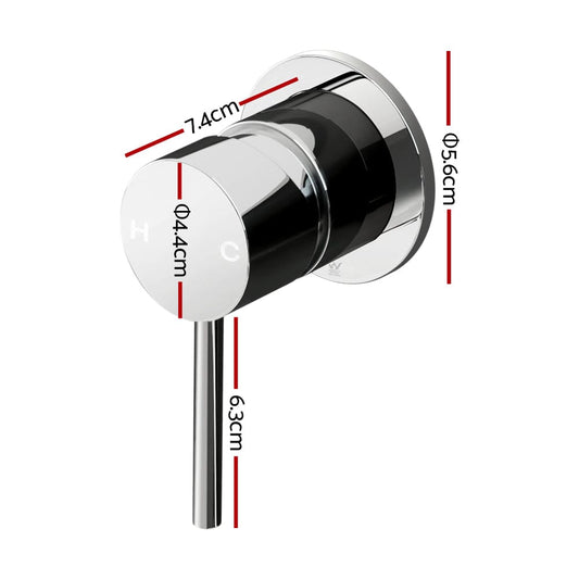 Cefito Home & Garden > Bathroom Accessories > Shower Accessories Cefito Basin Mixer Wall Tap Round Brass Faucet Shower Bathtub Chrome