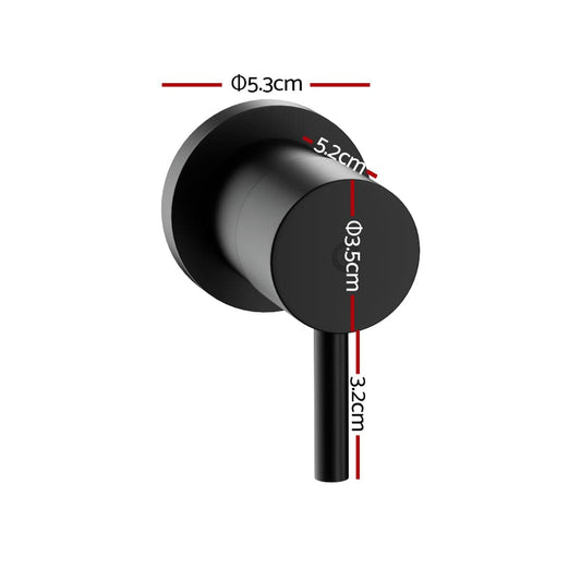 Cefito Home & Garden > Bathroom Accessories > Shower Accessories Cefito Basin Twin Tap Wall Round Brass Faucet Shower Bathtub Black