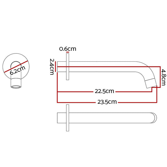 Cefito Home & Garden > Bathroom Accessories > Shower Accessories Cefito Bathroom Mixer Spout Wall Bath Tap Round Shower Bathtub Black