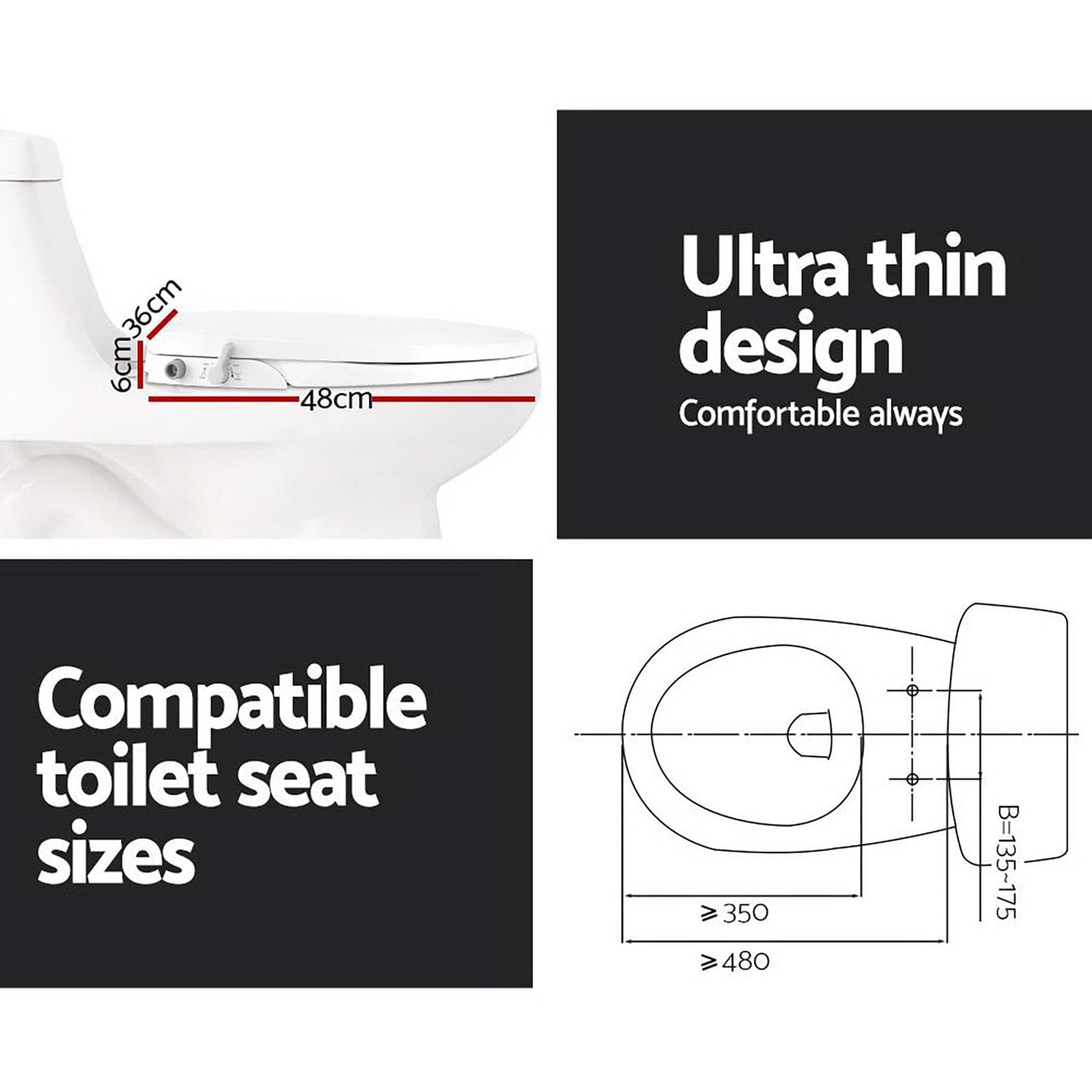 Cefito Home & Garden > Bathroom Accessories > Toilet & Bidet Accessories Cefito Non Electric Bidet Toilet Seat Cover Auto Water Spray Wash Knob Control