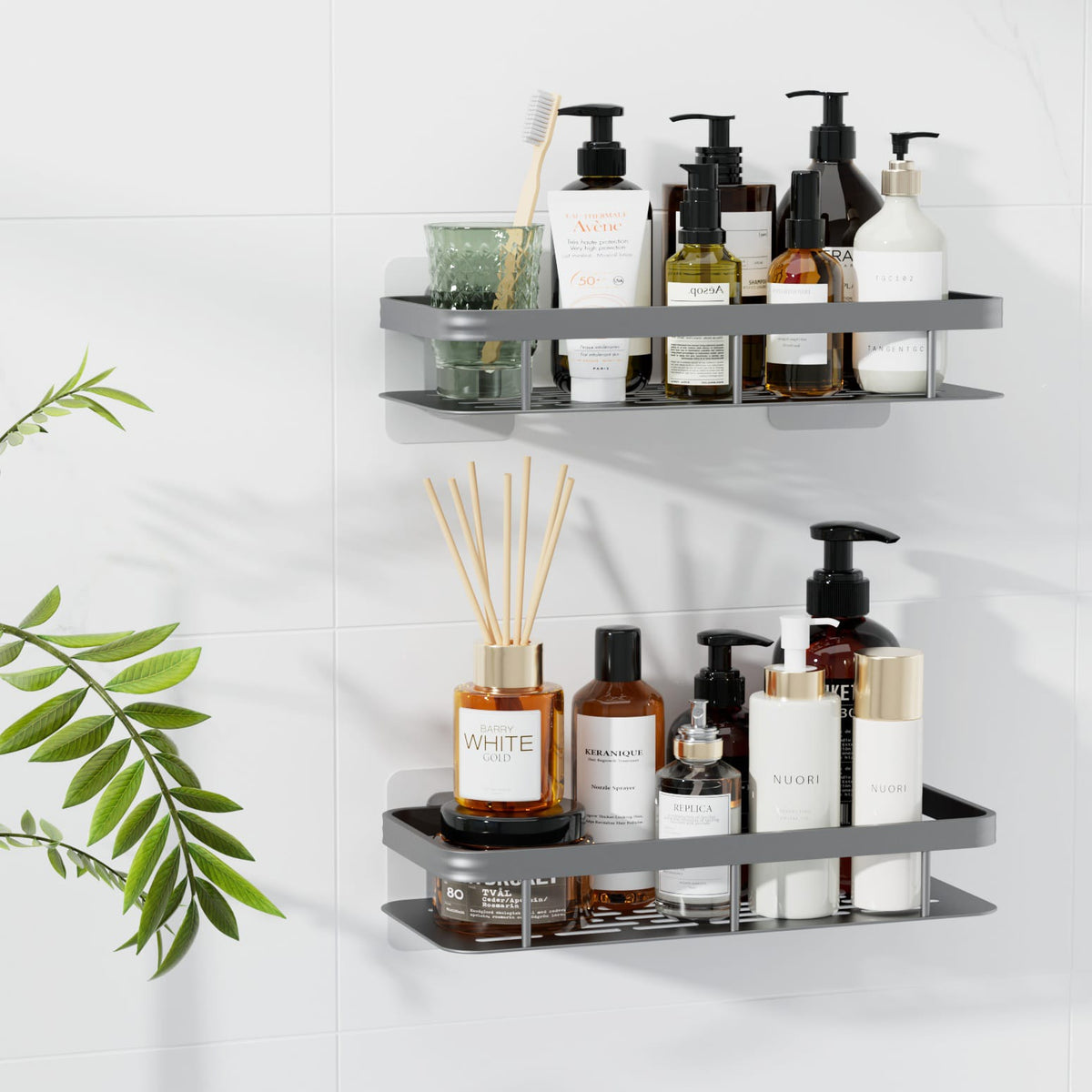 Cefito Home & Garden > DIY > Kitchen & Bathroom DIY Cefito 2 Packs Bathroom Shelf Storage Rack
