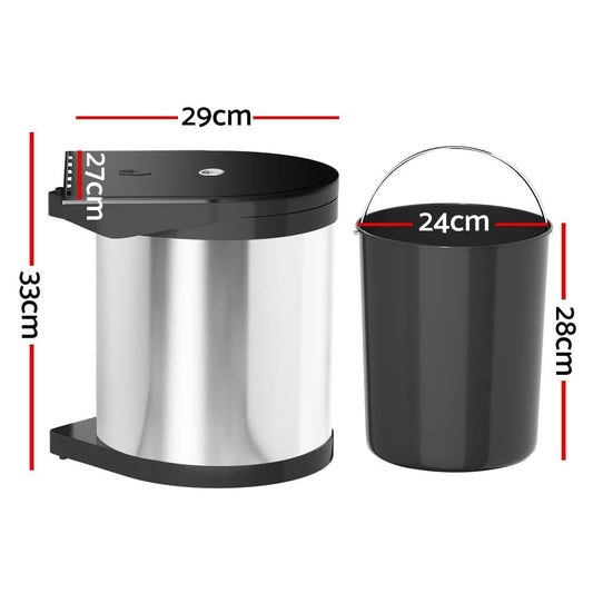 Cefito Home & Garden > Kitchen Bins > Pull Out Bins Cefito Pull Out Bin Swing Out Bins 12L