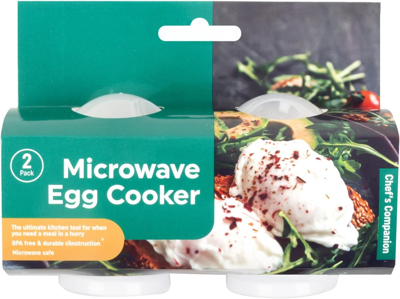 Chefs Companion Egg cooker Microwave Egg Cooker Maker Perfect Eggs Cooking Kitchen Poacher Set of 2