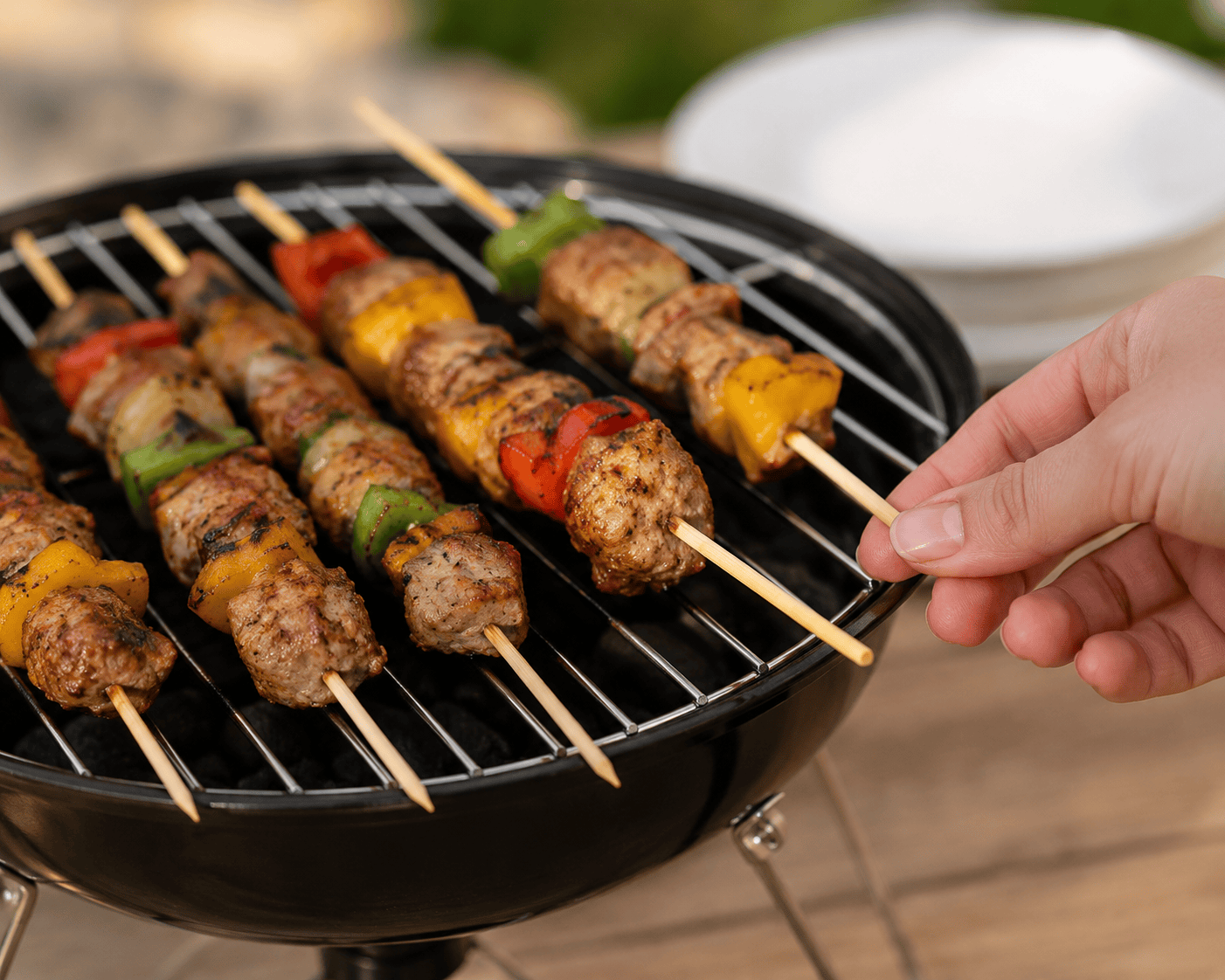 Chefs Companion Skewers Bamboo 80 x Round ECO Skewers BBQ Picnic Barbecue Party Needle 20cm