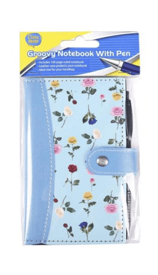 Class Mate Notebook Blue Leather Notebook Binder Budget Planner Organizer Cover Pockets Sheets With Pen