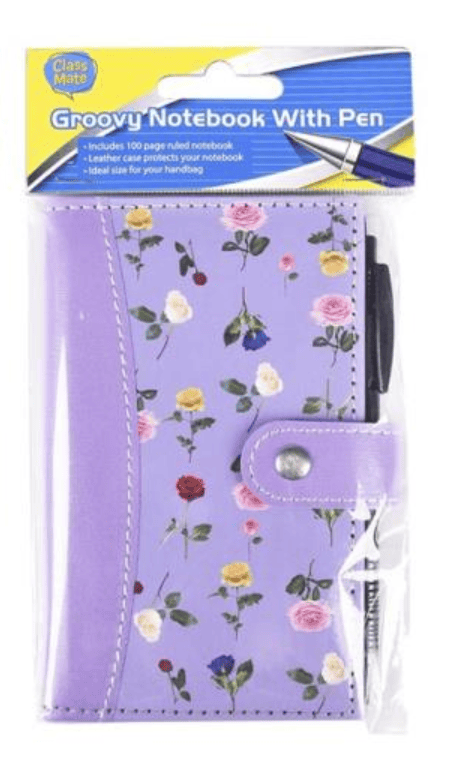 Class Mate Notebook Purple Leather Notebook Binder Budget Planner Organizer Cover Pockets Sheets With Pen