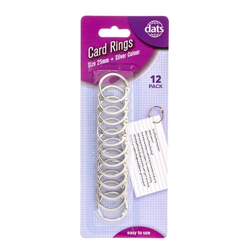 Dats Card ring 12x Card Rings loose leaf Binder Ring Scrap booking Name Cards Scrapbooking