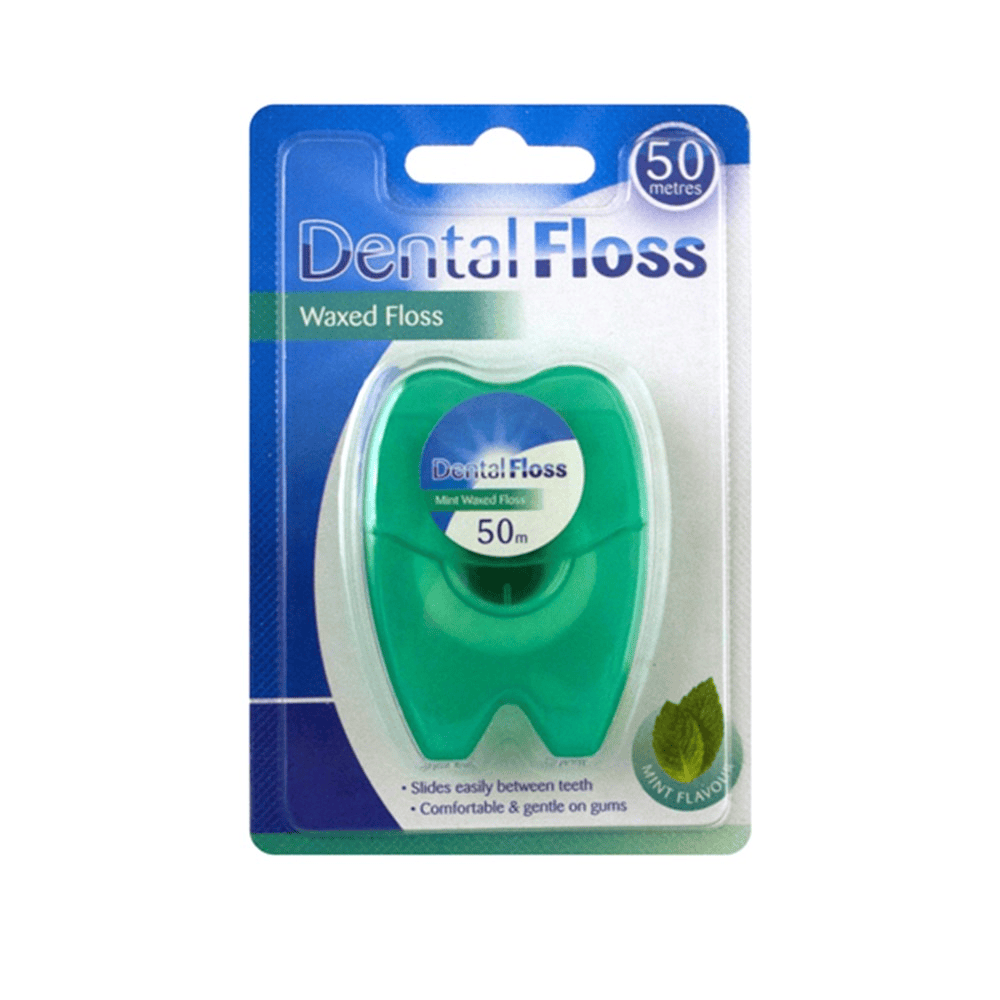 Dats Dental 50m Mint Waxed Dental Floss Teeth Gums Mouth Hygiene Plaque