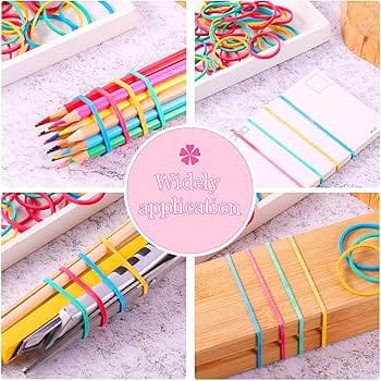 DATS Rubber Bands 100g Rubber Band Mixed Colour Bands Size 16 60x1.5mm Elastic Home Office