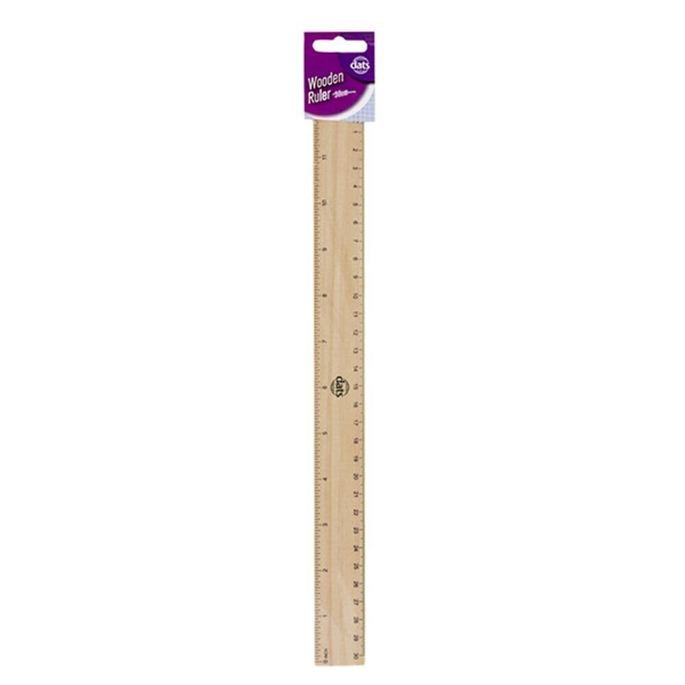 Dats Ruler 30cm Wooden Wood Ruler Metric School 12Inch Study Stationery Office