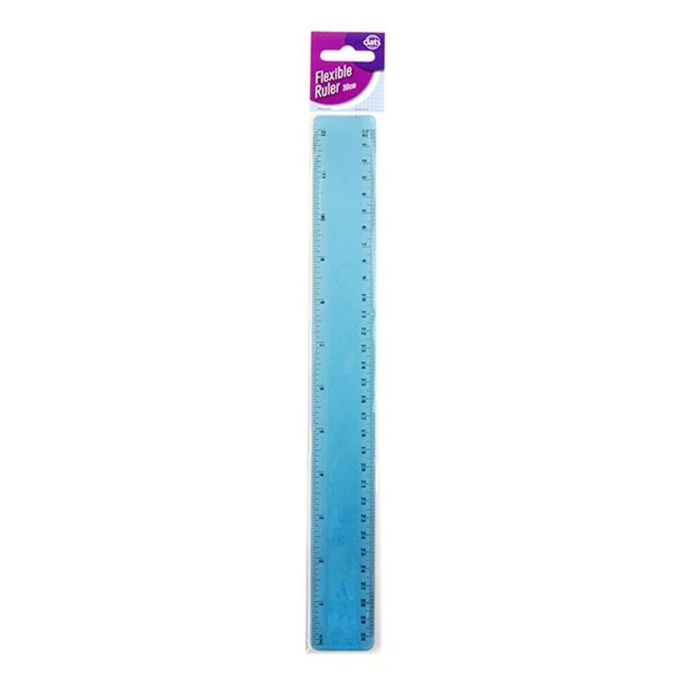 Dats Ruler Blue 30cm Plastic Ruler Flexible School 12Inch Stationery Office Purple Blue Green