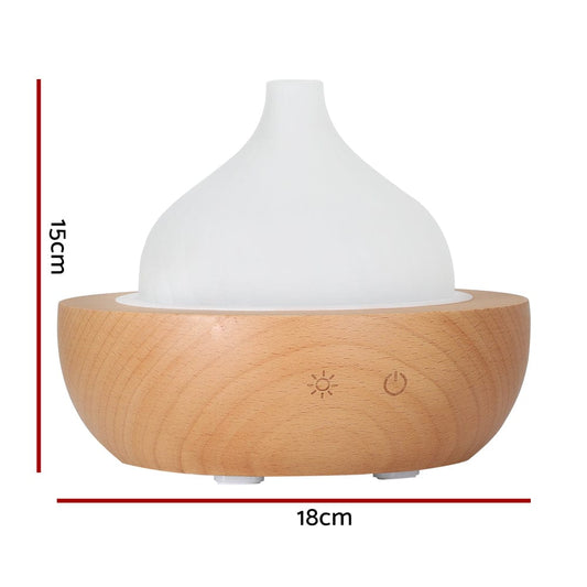 Devanti Appliances > Aroma Diffusers & Humidifiers > Aroma Diffusers Devanti Aroma Aromatherapy Diffuser LED Oil Ultrasonic Air Humidifier Glass Wood