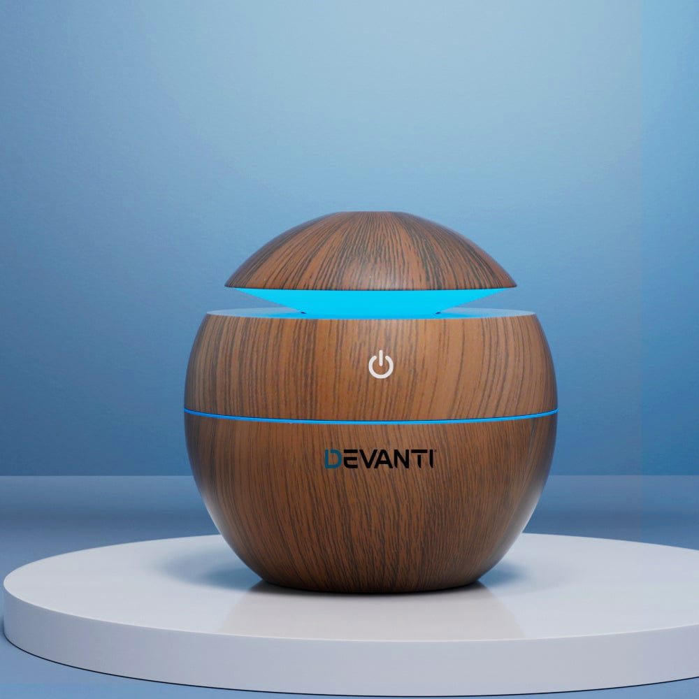Devanti Appliances > Aroma Diffusers & Humidifiers > Aroma Diffusers Devanti Aroma Diffuser Aromatherapy Dark Wood 130ml