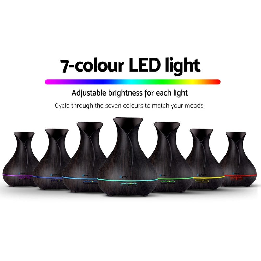 Devanti Appliances > Aroma Diffusers & Humidifiers > Aroma Diffusers Devanti Aroma Diffuser Aromatherapy Dark Wood 400ml