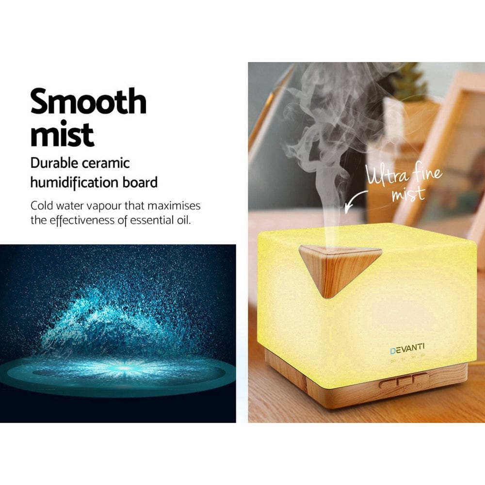 Devanti Appliances > Aroma Diffusers & Humidifiers > Aroma Diffusers Devanti Aroma Diffuser Aromatherapy Humidifier 600ml