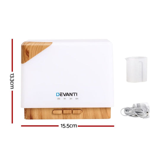 Devanti Appliances > Aroma Diffusers & Humidifiers > Aroma Diffusers Devanti Aroma Diffuser Aromatherapy Humidifier 600ml
