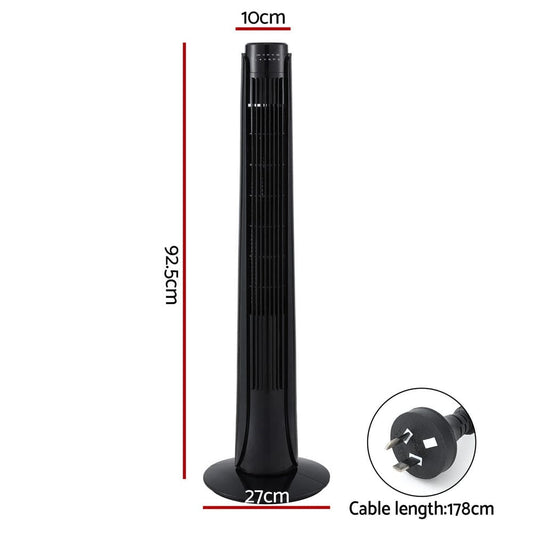 Devanti Appliances > Fans > Ceiling Fans Devanti Tower Fan Oscillating 3 Speeds with Remote 93cm