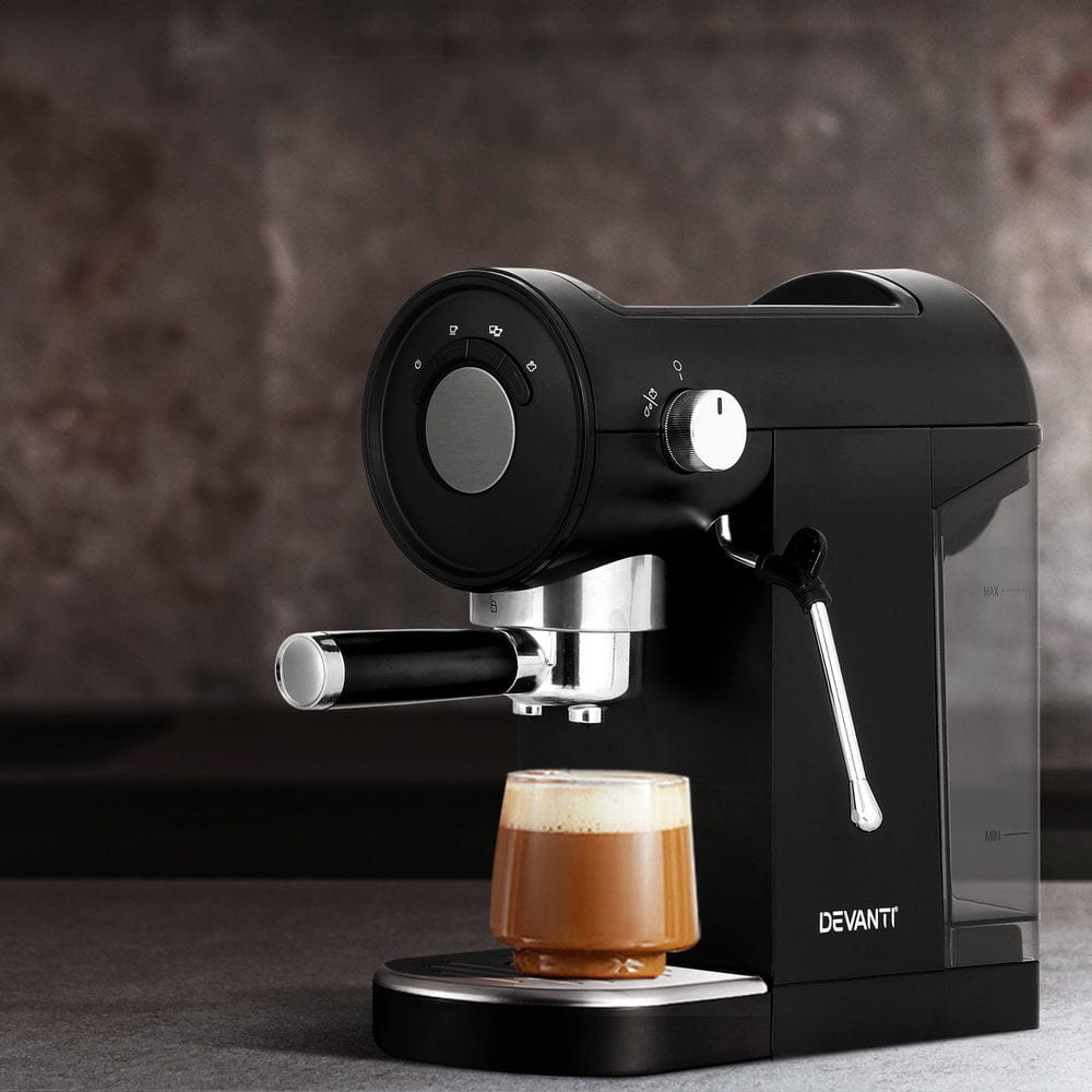Devanti Appliances > Kitchen Appliances > Coffee Machines & Accessories Devanti 20 Bar Coffee Machine Espresso Cafe Maker Black