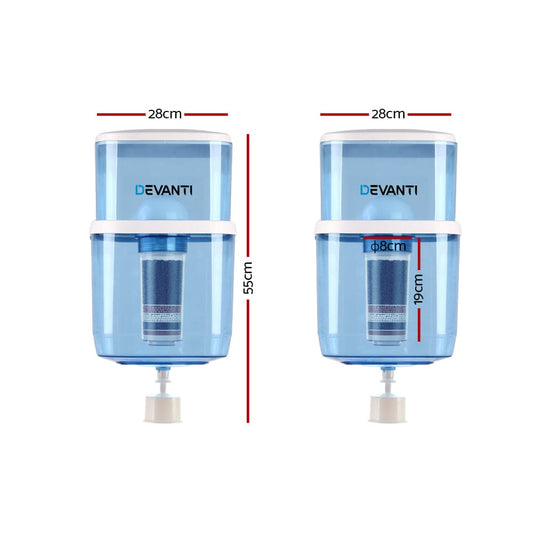 Devanti Appliances > Kitchen Appliances > Water Dispensers Devanti Water Cooler Dispenser 22L Filter Bottle