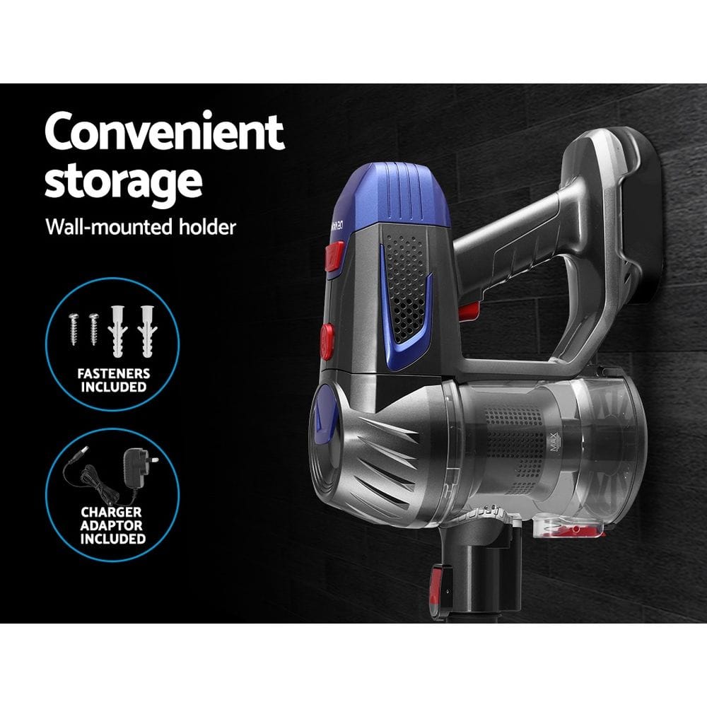 Devanti Appliances > Vacuum Cleaners > Stick Vacuums Devanti Stick Vacuum Cleaner Bagless Cordless Red 150W