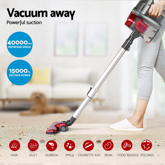 Devanti Appliances > Vacuum Cleaners > Stick Vacuums Devanti Stick Vacuum Cleaner Handheld Corded 450W Red