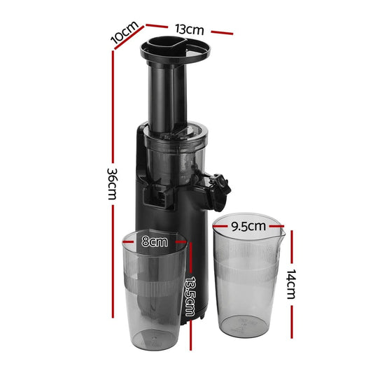 Devanti Commercial > Commercial Others > Distilling & Brewing Devanti Slow Juicer Cold Press Fruit Juice Extractor 130W Black