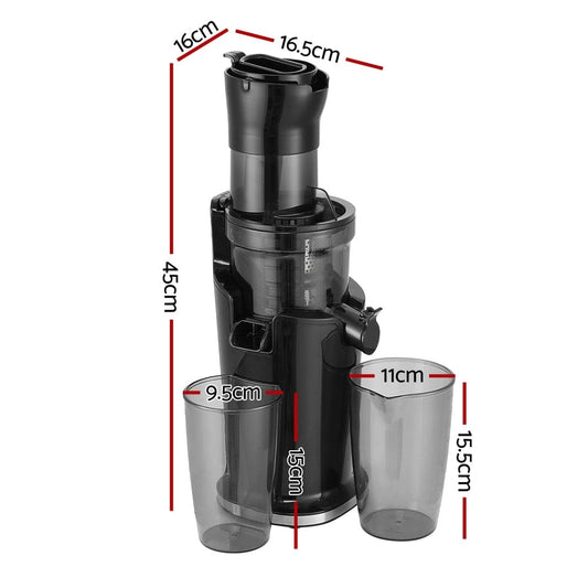 Devanti Commercial > Commercial Others > Distilling & Brewing Devanti Slow Juicer Cold Press Fruit Juice Extractor 200W Black