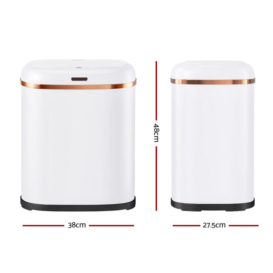 Devanti Home & Garden > Kitchen Bins > Automatic Bins Devanti 38L Motion Sensor Bin Rubbish Automatic White