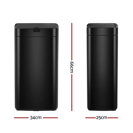 Devanti Home & Garden > Kitchen Bins > Automatic Bins Devanti 45L Motion Sensor Bin Rubbish Automatic Black