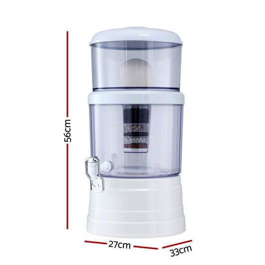 Devanti Tools > Industrial Tools > Water Filtration Accessories Devanti Benchtop Water Filter 16L Gravity Multi-Stage BPA-Free Home Camping