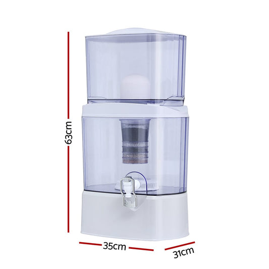 Devanti Tools > Industrial Tools > Water Filtration Accessories Devanti Benchtop Water Filter 24L Gravity Multi-Stage BPA-Free Home Camping