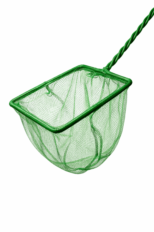 Dudley's World of Pets Fishing Net 34.5cm Green Fishing Net Handheld Wand Aquarium Cleaning Tank Fish Catch Tools