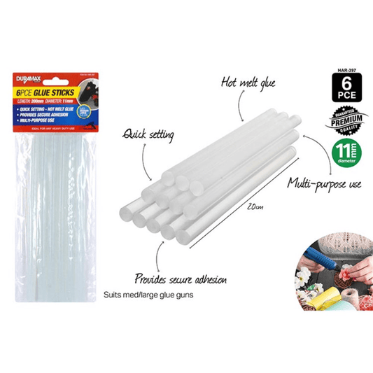 Duramax 6 Hot Melt Glue Clear Sticks Adhesive Craft Stick Glue Gun 11mm 200mm