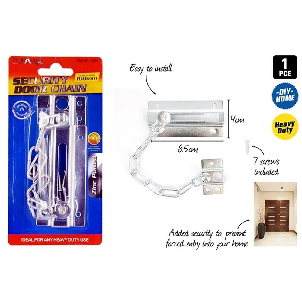 Duramax Security Door Chain Home Office Lock Guard Zinc Latch Sliding Fastener