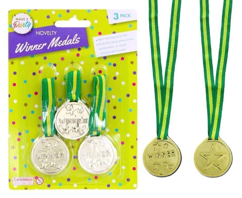 Durmaz Medals 3x Olympic Gold Medals Children Kids Plastic Winner Costume Party Toys PARTY