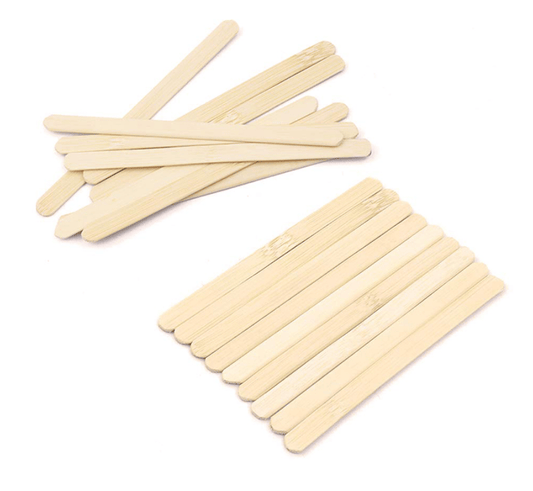 Durmaz Popsicle sticks 100 Wooden Craft Sticks Paddle Pop Popsicle Coffee Stirrers Ice Cream Wax Stick