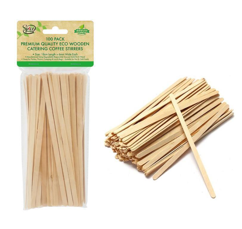Durmaz Stirrers 100pk Eco Wooden Catering Coffee Stirrers Ice Cream Long Sticks Craft Stick