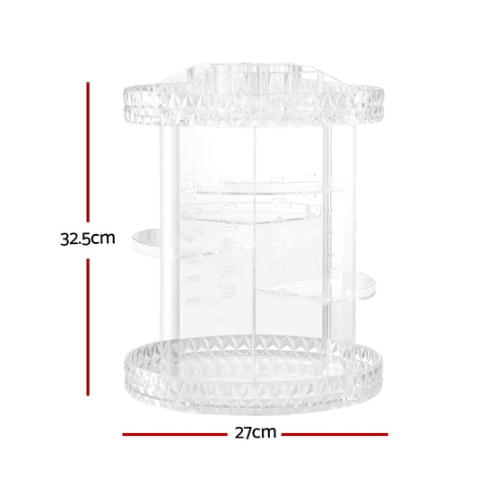 Embellir Health & Beauty > Cosmetic Storage > Makeup Organisation & Storage Embellir Makeup Case Acrylic Rotating Cosmetic Organizer Storage Display Holder