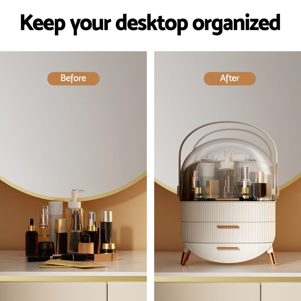 Embellir Health & Beauty > Cosmetic Storage > Makeup Organisation & Storage Embellir Makeup Case Portable Cosmetic Organizer Storage Box Jewellery Holder