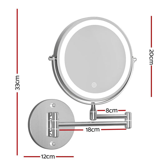 Embellir Health & Beauty > Makeup > Makeup Mirrors Embellir Extendable Makeup Mirror 10X Magnifying Double-Sided Bathroom Silver