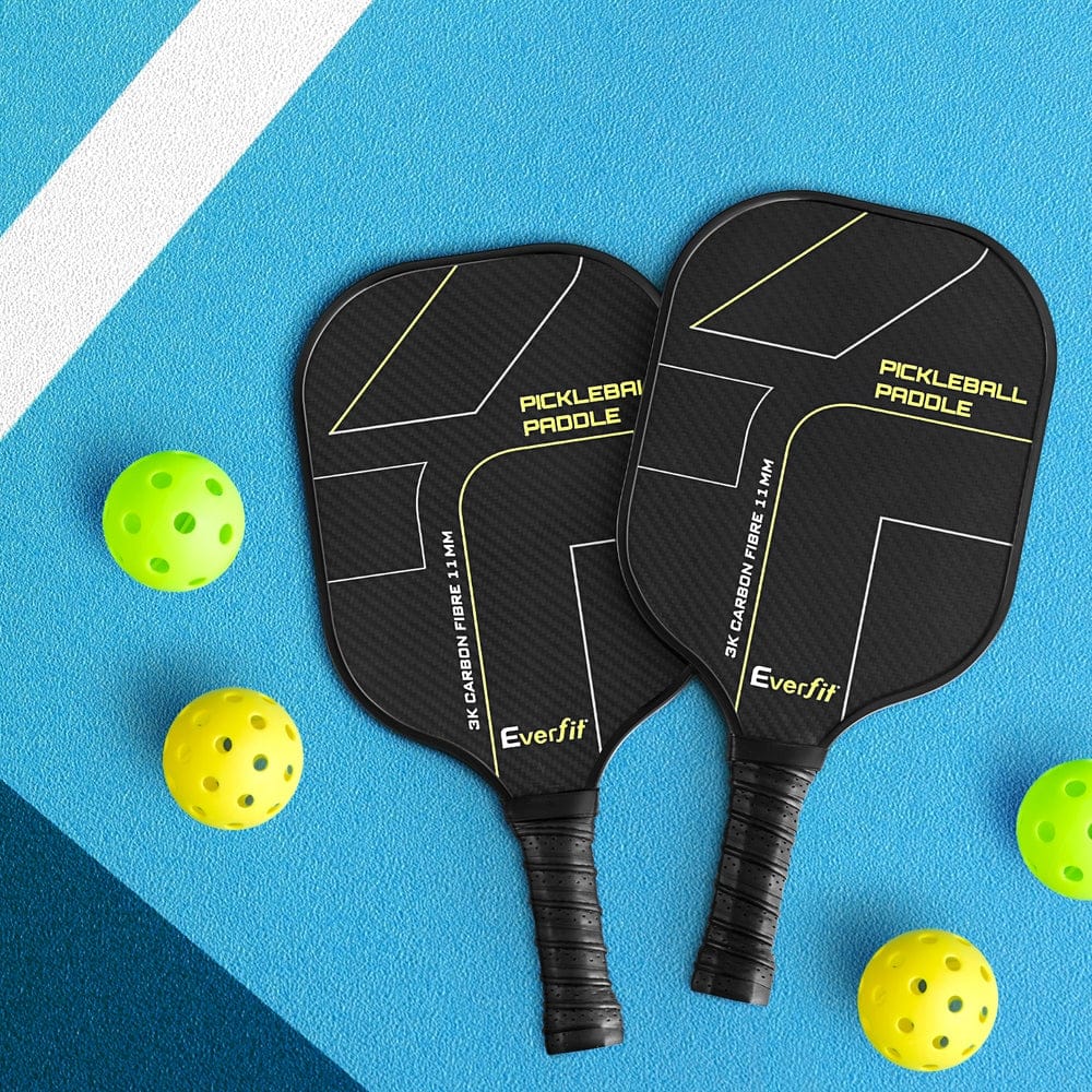 Everfit Baby & Kids > Baby & Kid's Toys > Outdoor Play Equipment Everfit 2PCS Pickleball Paddles Set Outdoor Pickle Balls Rackets with Cover Bag Training