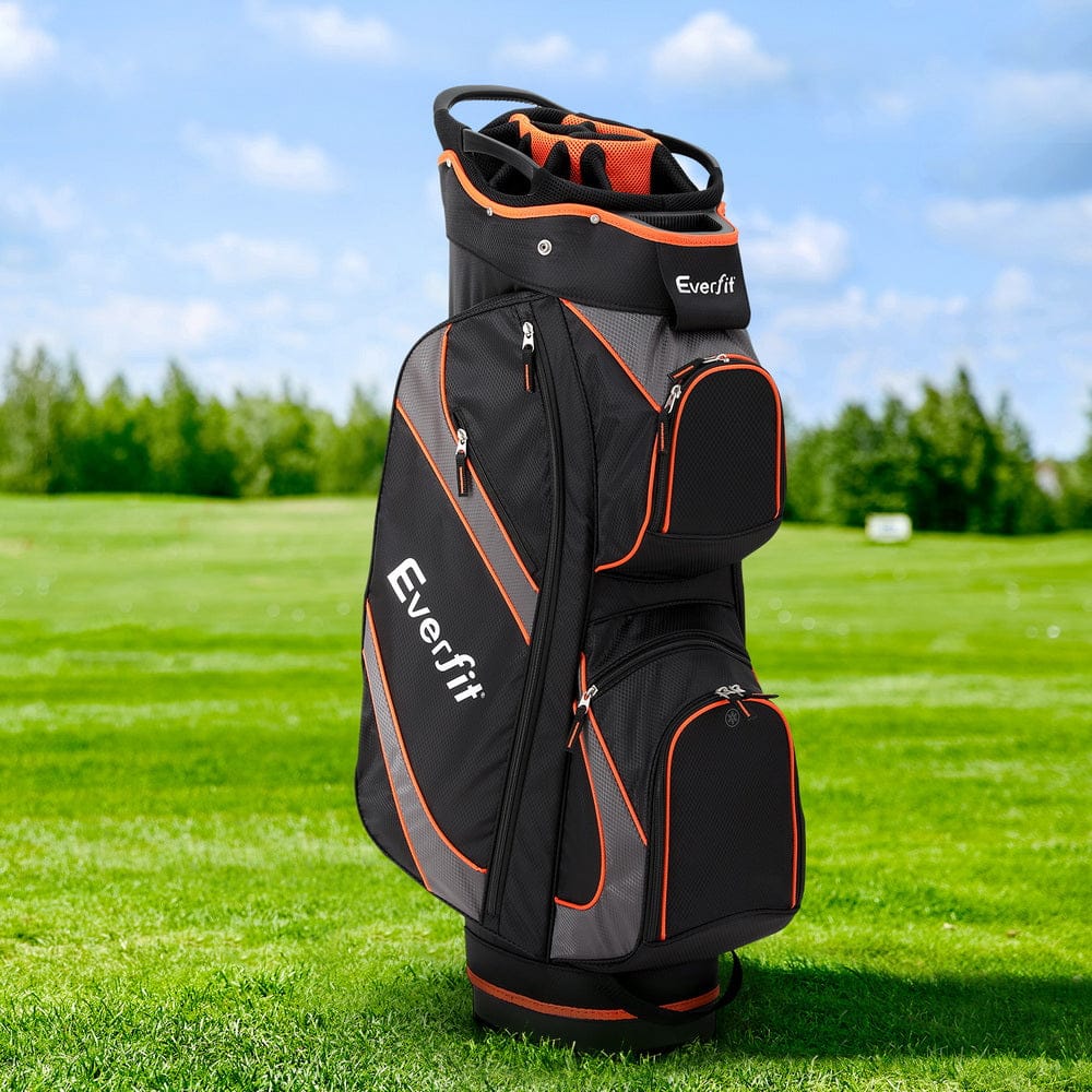 Everfit Home & Garden > Travel > Duffel Bags Everfit 14 Ways Dividers Golf Bag Stand Insulated Carry Bag Zippered Rain Cover