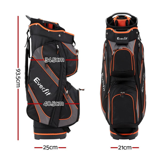 Everfit Home & Garden > Travel > Duffel Bags Everfit 14 Ways Dividers Golf Bag Stand Insulated Carry Bag Zippered Rain Cover