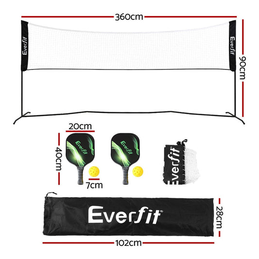 Everfit Sports & Fitness > Ball Sports > Netball & Netball Accessories Everfit 3.6M Badminton Tennis Net Portable Volleyball Kit Adjustable Height