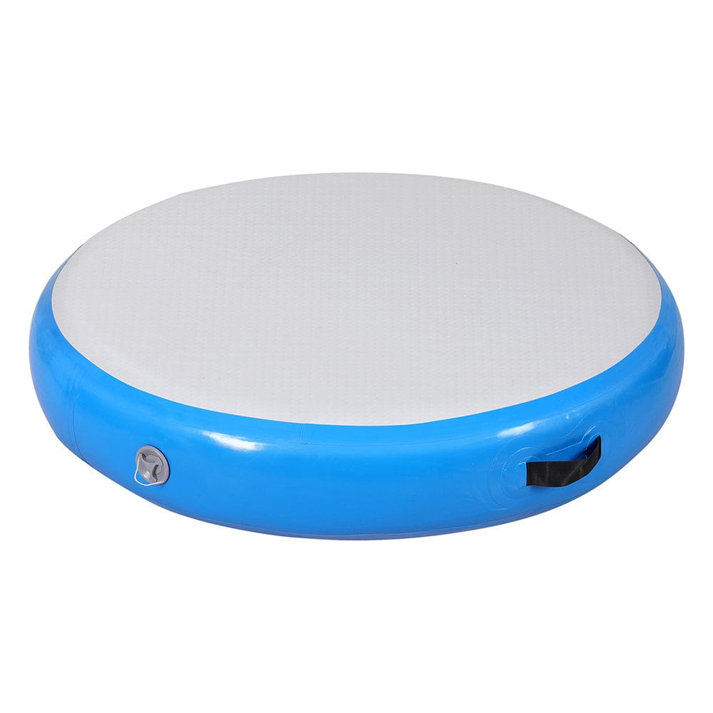 Everfit Sports & Fitness > Exercise, Gym & Fitness > Gymnastics Everfit 1m Air Track Spot Inflatable Gymnastics Tumbling Mat Round Blue