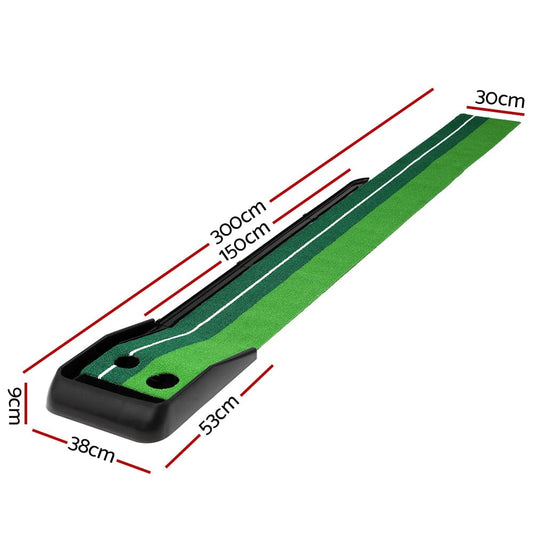 Everfit Sports & Fitness > Golf > Golf Training Aids Everfit 3M Golf Putting Practice Mat Auto Return Putter Indoor Outdoor Training