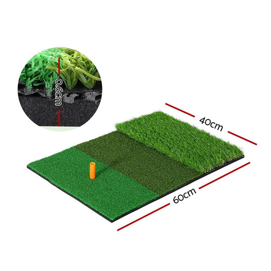 Everfit Sports & Fitness > Golf > Golf Training Aids Everfit Golf Hitting Mat Portable Driving Range Practice Training Aid 3 in 1
